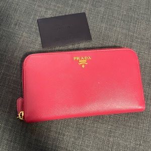 Pink Prada Zippy Wallet